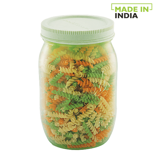 Mastercook Premium Plastic Jar With Lid - Green, 1.5 L  