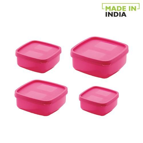 Buy Mastercook Premium Storage Container Set - Pink, Plastic, Plain, Square  Online at Best Price of Rs 99 - bigbasket