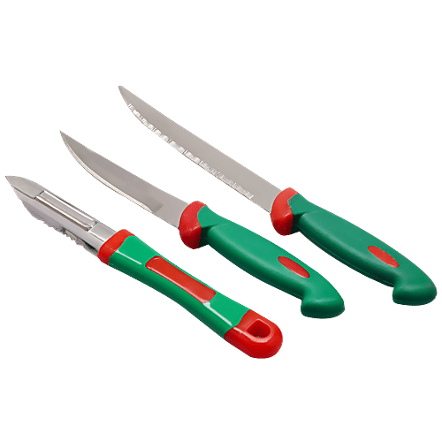 Triones Knife Set With Peeler - Assorted, 3 pcs Dishwasher Safe