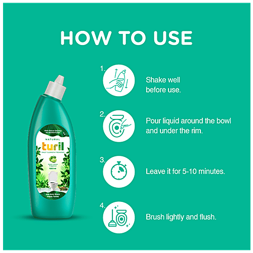 Turil Natural Toilet Cleaner & Freshner, 1 L Green Lemon