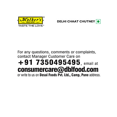 Mother's Recipe Delhi Chaat Chutney Chutney, 200 g  No Trans Fat