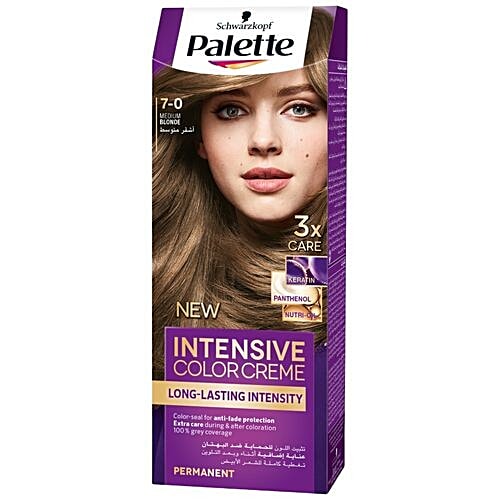 Schwarzkopf Palette Intensive Colour Cream Long Lasting Intensity 7-0 Medium Blonde, 110 ml  
