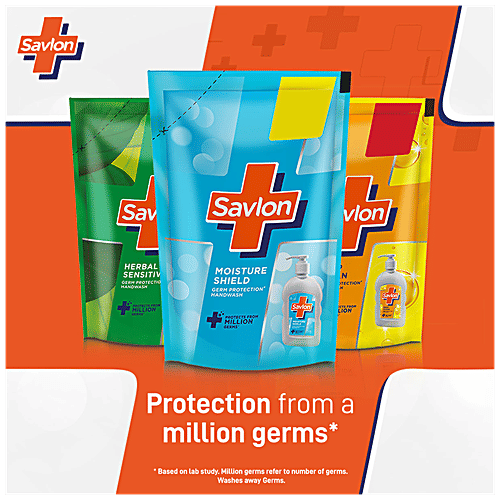 Savlon Moisture Shield Germ Protection Liquid Handwash - Refill Pouch, 175 ml  