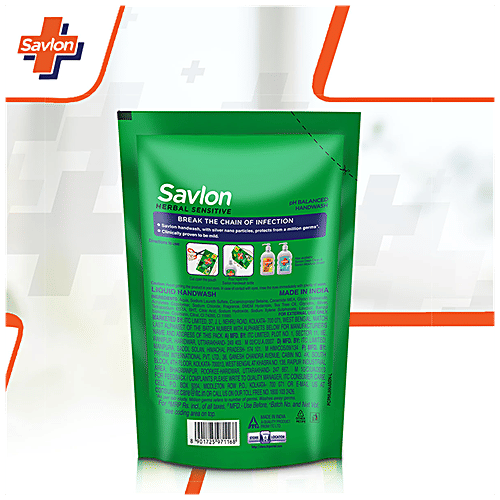 Savlon Herbal Sensitive pH Balanced Liquid Handwash - Refill Pouch, 175 ml  