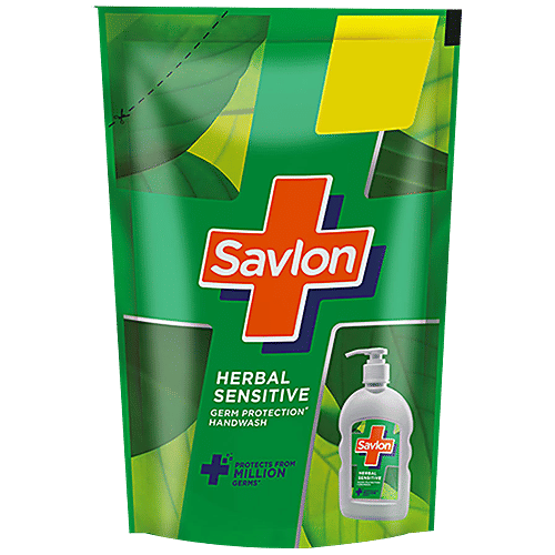 Savlon Herbal Sensitive pH Balanced Liquid Handwash - Refill Pouch, 175 ml  