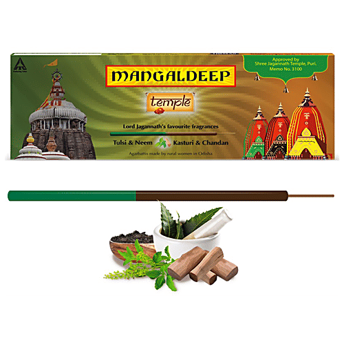 Mangaldeep Temple Agarbatti - Lord Jagannaths Favourite Fragrances, Dual, 68 g (30 Sticks) Lord Jagannath's Favourite Fragrances