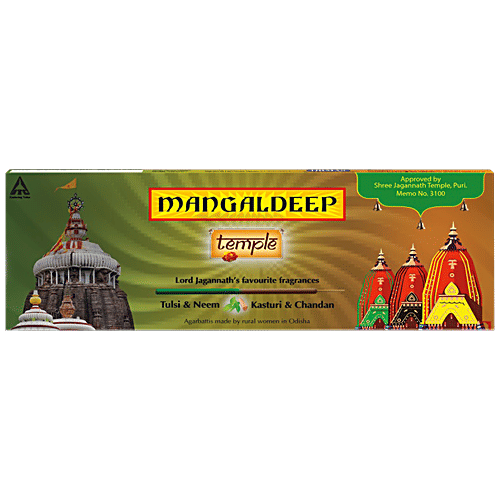 Mangaldeep Temple Agarbatti - Lord Jagannaths Favourite Fragrances, Dual, 68 g (30 Sticks) Lord Jagannath's Favourite Fragrances