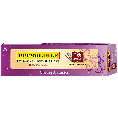 Buy Mangaldeep Lo smoke incense sticks Breezy Lavender (80 less smoke) Online at Best Price