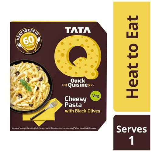 TATA Q Heat To Eat - Cheesy Pasta With Black Olives, 290 g  