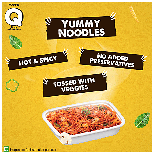 TATA Q Ready To Eat Hot & Spicy Schezwan Noodles With Veggies - High Quality Ingredients, 290 g Quick Quisine