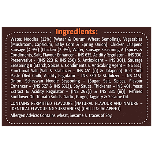 TATA Q Ready To Eat Hot & Spicy Schezwan Noodles With Chicken - High Quality Ingredients, 305 g Quick Quisine