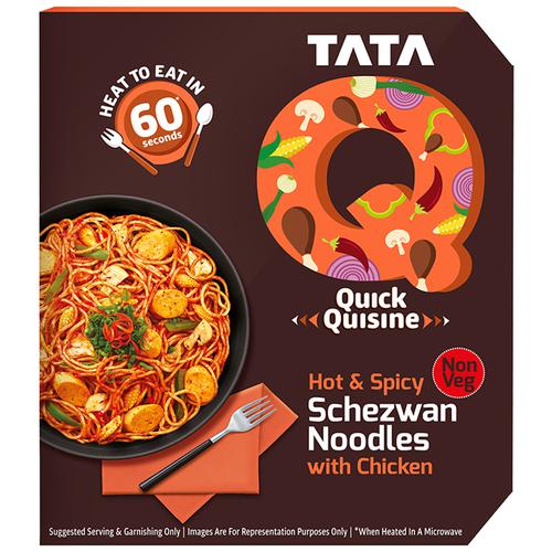 TATA Q Heat To Eat - Hot & Spicy Schezwan Noodles With Chicken, 305 g  