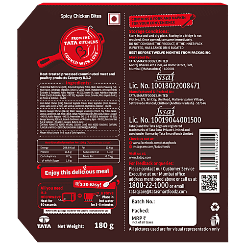 TATA Q Heat To Eat - Spicy Chicken Bites, 180 g  Quick Quisine