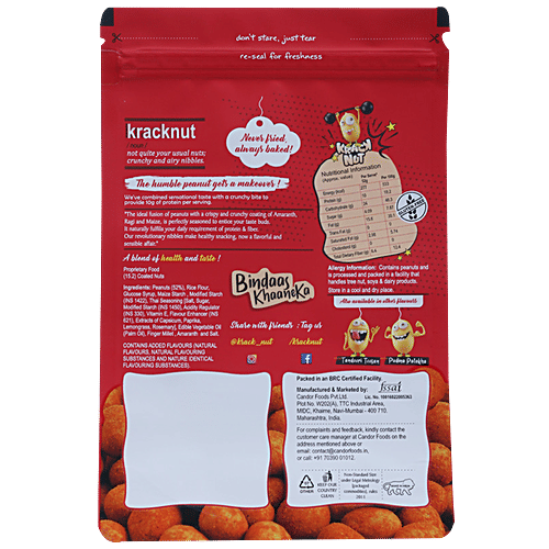 Kracknut Coated Peanuts - Thai Firangi, 25 g Pouch Protein & Fibre Rich, Multigrain Baked