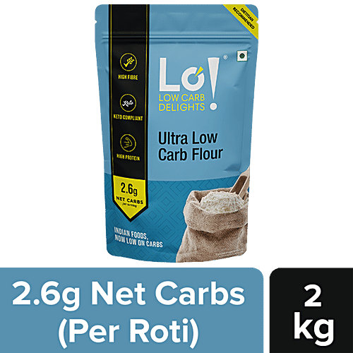 LO! Ultra Low Carb Keto Flour - High Fibre, Dietitian Recommended Atta, 2 kg Pouch 