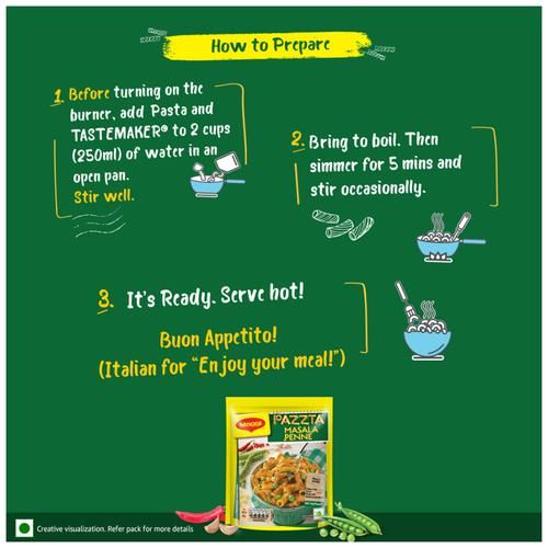 MAGGI  Pazzta Masala Penne Family Saver Pack - Made With 100% Suji Rawa, Cooks In 5 Min, 130 g Pouch 