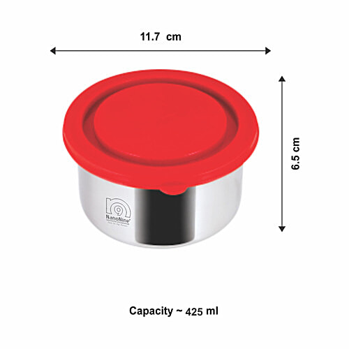 NanoNine Lunch Box/Tiffin Stainless Steel - Small Plus, Brunch, 1 pc Leakproof