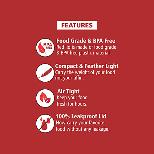 NanoNine Lunch Box/Tiffin Stainless Steel - Small Plus, Brunch, 1 pc Leakproof