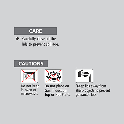 NanoNine Steel Lunch/Tiffin Box Set With Bag - Clip Lock, 260 ml Set of 3 Leakproof