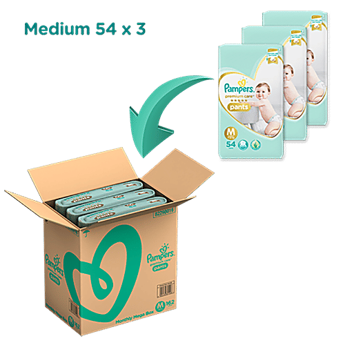 Pampers Premium Care Diaper Pants - Medium, 7-12 kg, Air Channels, Lotion with Aloe Vera, 7 pcs