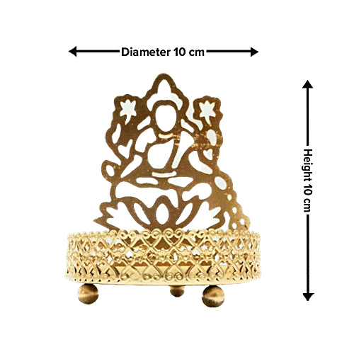 Pahal Tealight Holder - Lakshmi Shadow, Round Stand, Golden, High Quality, Sturdy, 1 pc  