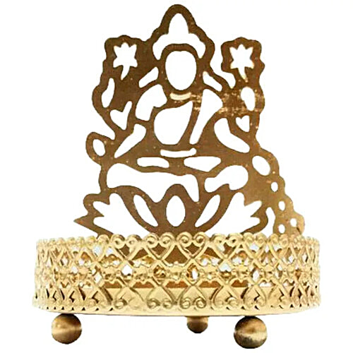 Pahal Tealight Holder - Lakshmi Shadow, Round Stand, Golden, High Quality, Sturdy, 1 pc  