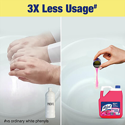 Lizol Disinfectant Surface & Floor Cleaner Liquid - Floral, Kills 99.9% Germs, 5 L  