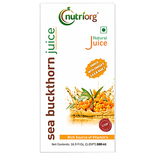 Nutriorg Seabuckthorn Juice, 500 ml  Enrich with Omega's 3,6,9 & Rare 7