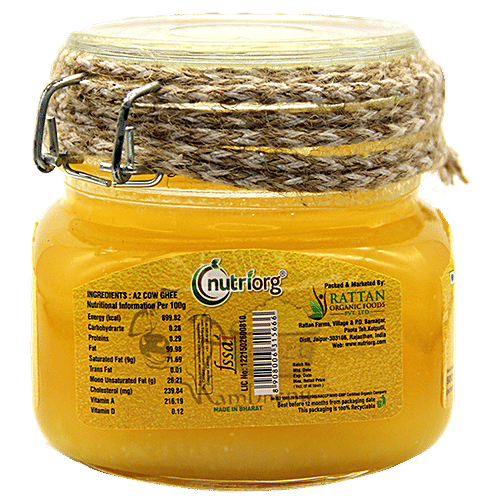 Nutriorg A2 Rich Pure Bilona Bhartiya Desi Cow Ghee/Tup, 500 ml  A2 Rich