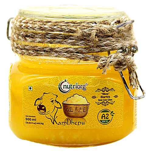 Nutriorg A2 Rich Pure Bilona Bhartiya Desi Cow Ghee/Tup, 500 ml  A2 Rich