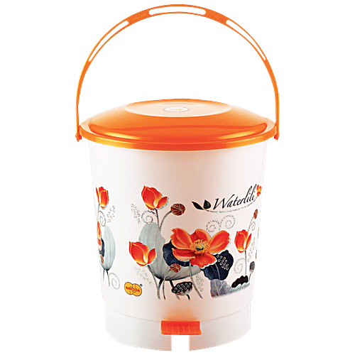 Nakoda Swachh Printed Pedal Plastic Dustbin / Garbage Bin - Assorted Colour, 7 L  