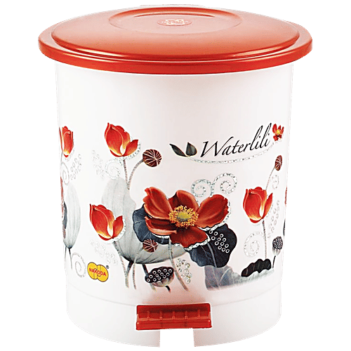 Nakoda Swachh Printed Pedal Plastic Dustbin / Garbage Bin - Assorted Colour, 7 L  