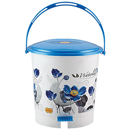 Nakoda Swachh Plastic Printed Pedal Dustbin / Garbage Bin - Assorted Colour, 11 L  