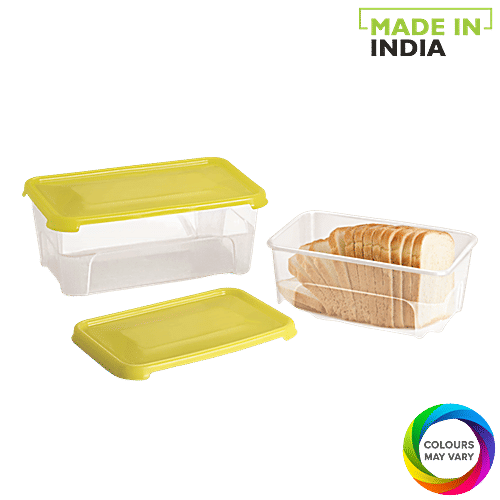 Buy Nakoda Plastic Bread Box With Lid Assorted, Colour Online at Best