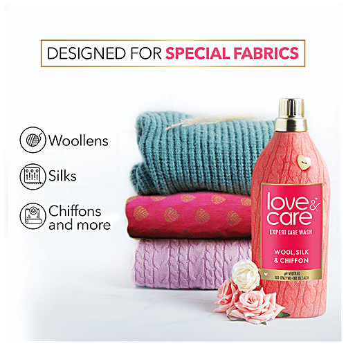 Love & Care Liquid Detergent - Expert wash for Woollens, Silks & Chiffons, 950 ml pH Neutral, No Enzyme, No Bleach