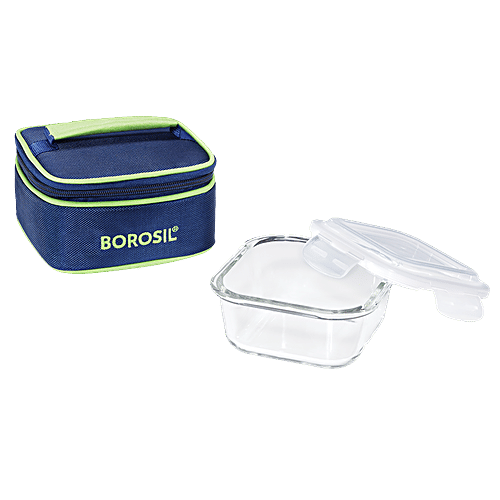 Borosil Borosilicate Glass Lunch Box/Tiffin Box, 520 ml Microwaveable