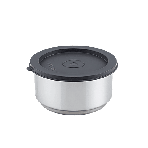 Borosil Carry Fresh Stainless Steel Lunch Box/Tiffin Box Set Insulated - Grey, 280 ml (Set of 2)