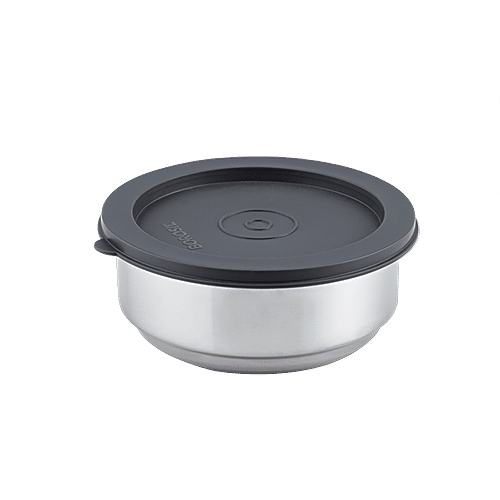 Borosil Carry Fresh Stainless Steel Lunch Box/Tiffin Box Insulated - Blue/Black, 3 pcs  