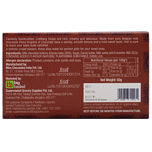 Lindberg Drops - Milk Chocolate, 50 g  