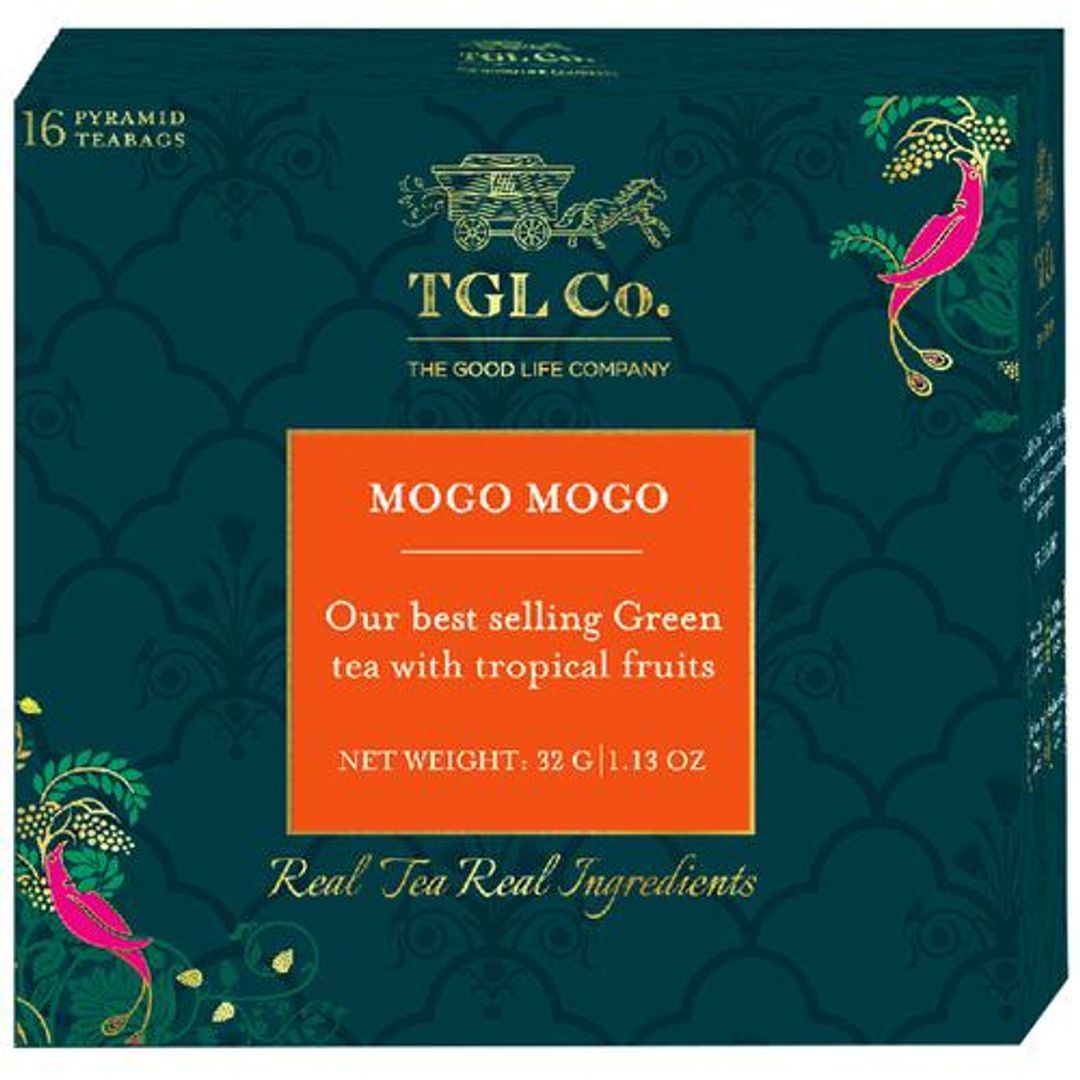 TGL Co. Mogo Mogo Green Tea Bags Make Brew Iced Tea or Hot Tea, 32 g (16 Bags x 2 g each)