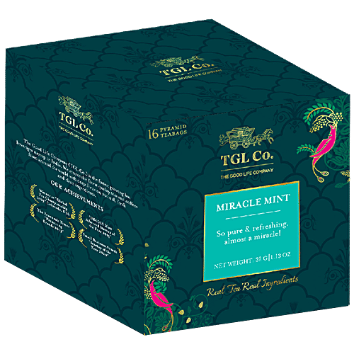 TGL Co. Miracle Mint Tea Bags Herbal Tea, 32 g (16 Bags x 2 g each) 