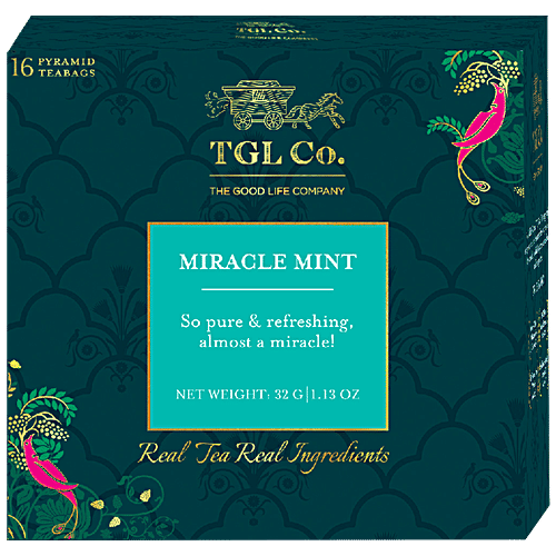 TGL Co. Miracle Mint Tea Bags Herbal Tea, 32 g (16 Bags x 2 g each) 