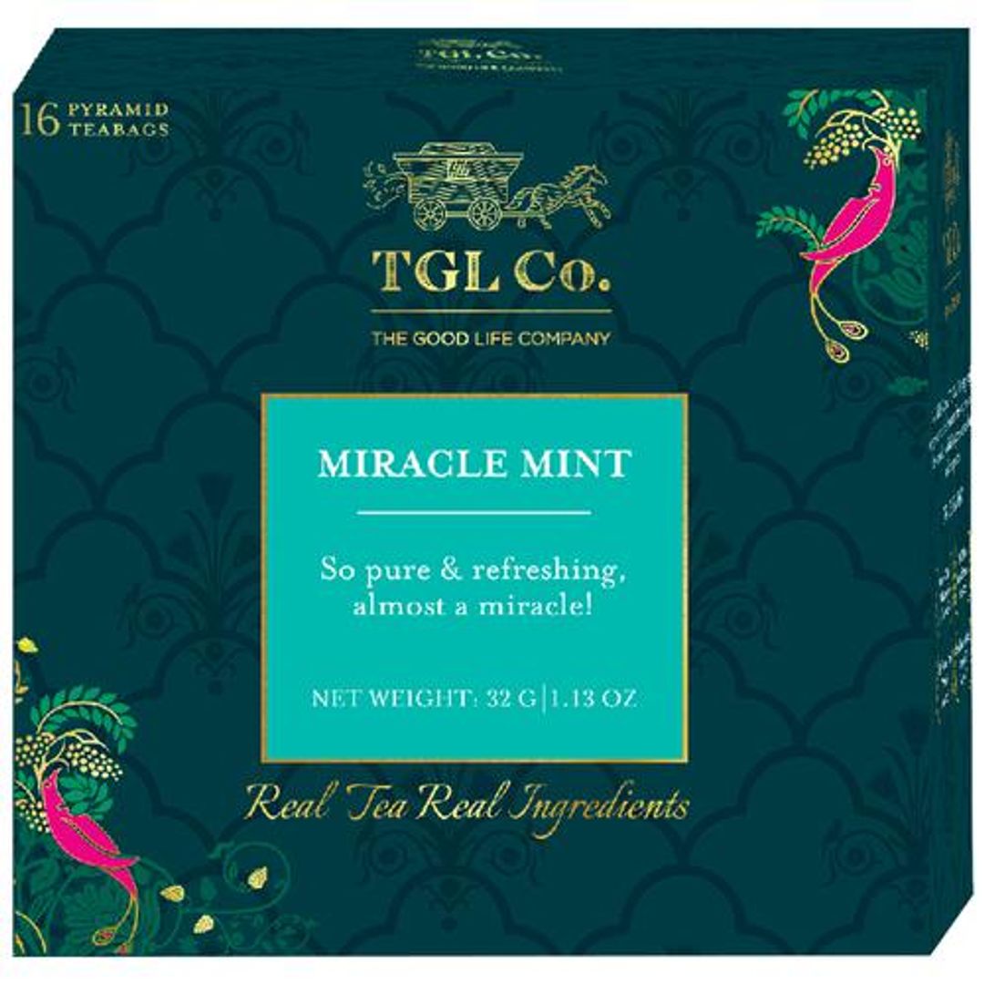TGL Co. Miracle Mint Tea Bags Herbal Tea, 32 g (16 Bags x 2 g each)