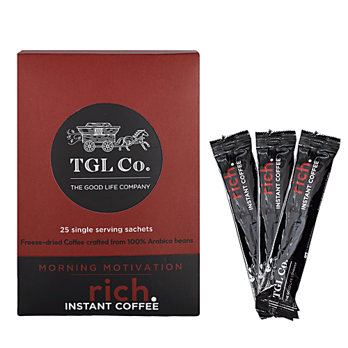 TGL Co. Morning Motivation Instant Coffee Powder Stick Sachets, 50 g (25 Sachets x 2 g each) 