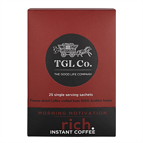 TGL Co. Morning Motivation Instant Coffee Powder Stick Sachets, 50 g (25 Sachets x 2 g each) 