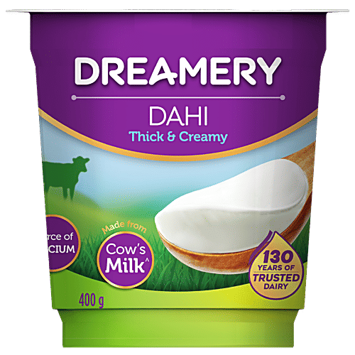 Buy Dreamery Thick & Creamy Dahi Calcium Rich, Made From Cow Milk Online at Best Price of Rs