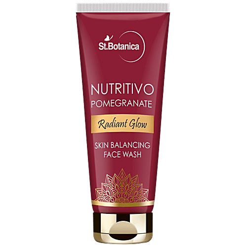 StBotanica Nutritivo Radiant Glow Skin Balancing Face Wash - Pomegranate, Deep Cleanses, Hydrates, No Parabens, No Silicones, 100 ml No Parabens, No Silicones