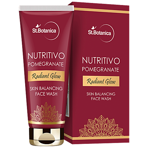 StBotanica Nutritivo Radiant Glow Skin Balancing Face Wash - Pomegranate, Deep Cleanses, Hydrates, No Parabens, No Silicones, 100 ml No Parabens, No Silicones