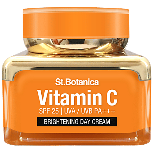 StBotanica Brightening Day Cream - Vitamin C, E & Hyaluronic Acid, SPF 30 UVA/UVB PA + + +, No Parabens, No Silicones, 50 g  No Parabens, No Silicones
