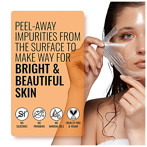 StBotanica Brightening Peel Off Face Mask - Vitamin C, E & Hyaluronic Acid, For All Skin Types, No Parabens, No Silicones, 100 ml  No Parabens, No Silicones